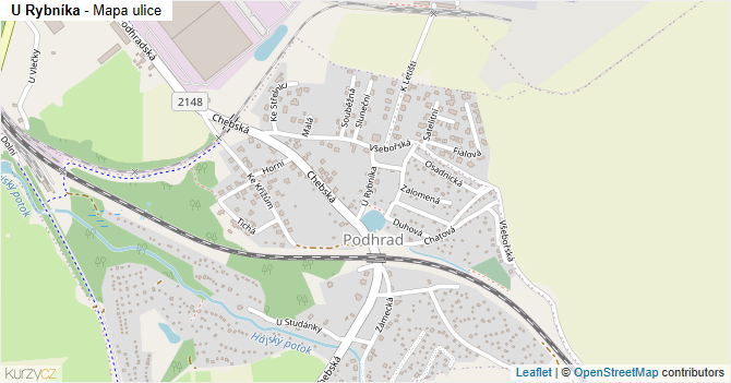 U Rybníka - mapa ulice