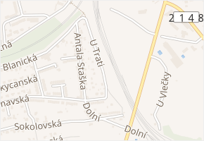U Trati v obci Cheb - mapa ulice