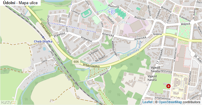Údolní - mapa ulice