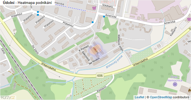 Údolní - mapa podnikání