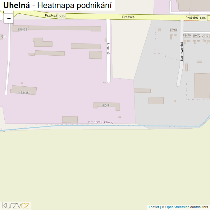 Mapa Uhelná - Firmy v ulici.