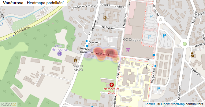 Vančurova - mapa podnikání