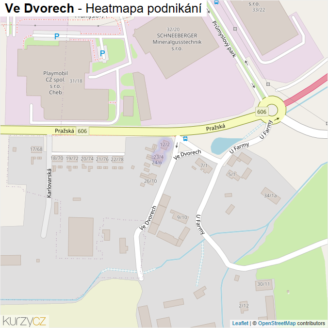 Mapa Ve Dvorech - Firmy v ulici.