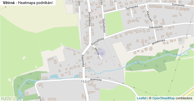 Větrná - mapa podnikání