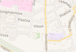Vilová v obci Cheb - mapa ulice