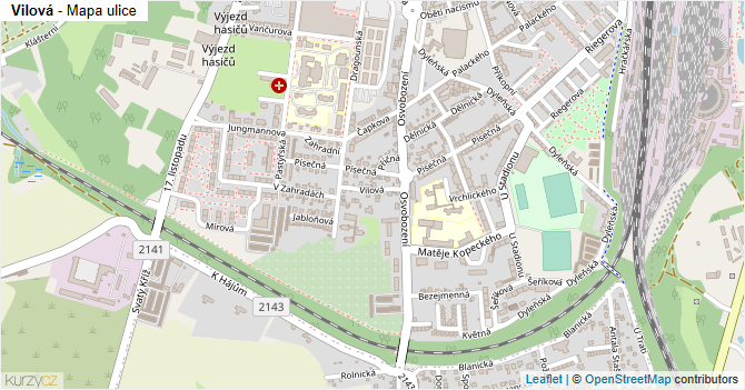 Vilová - mapa ulice