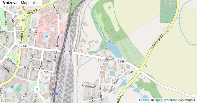 Vrázova - mapa ulice