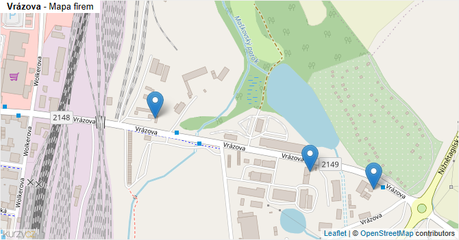 Vrázova - mapa firem
