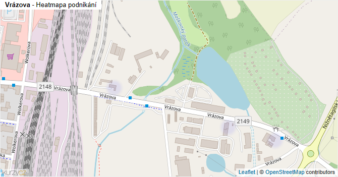 Vrázova - mapa podnikání