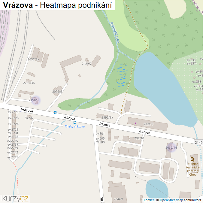 Mapa Vrázova - Firmy v ulici.