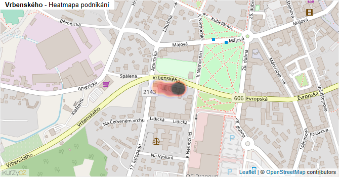 Vrbenského - mapa podnikání