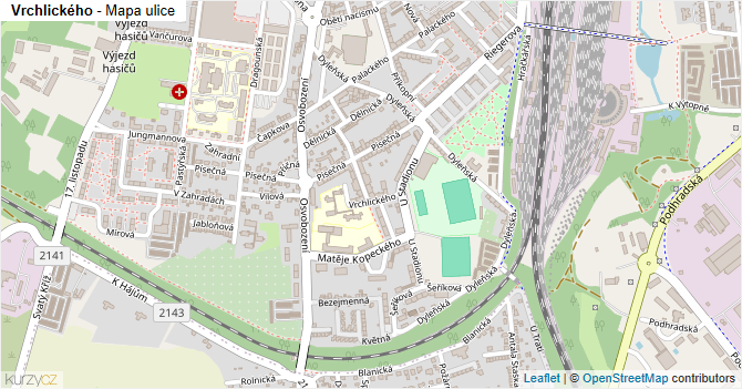 Vrchlického - mapa ulice