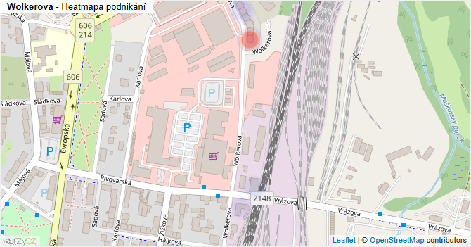 Wolkerova - mapa podnikání