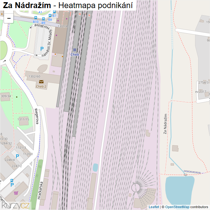 Mapa Za Nádražím - Firmy v ulici.