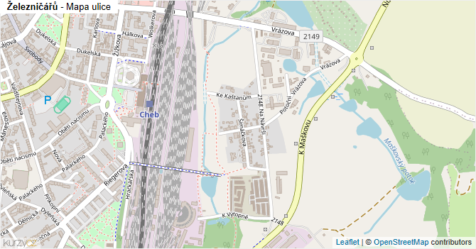 Železničářů - mapa ulice