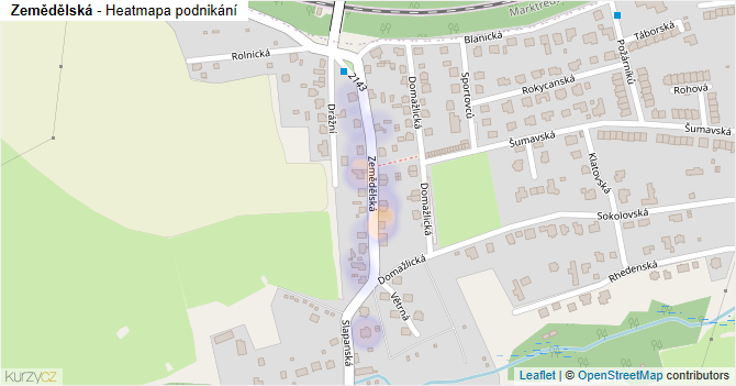 Zemědělská - mapa podnikání