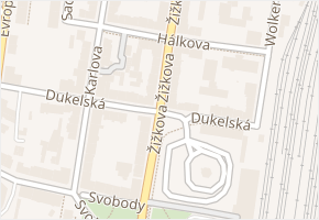 Žižkova v obci Cheb - mapa ulice