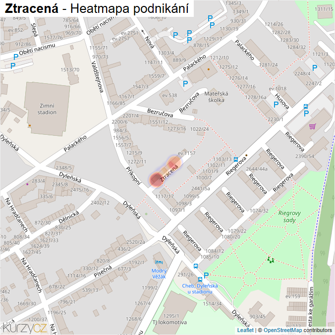 Mapa Ztracená - Firmy v ulici.