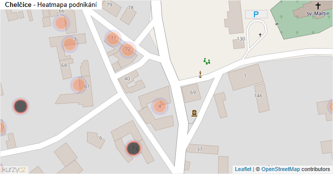 Chelčice - mapa podnikání