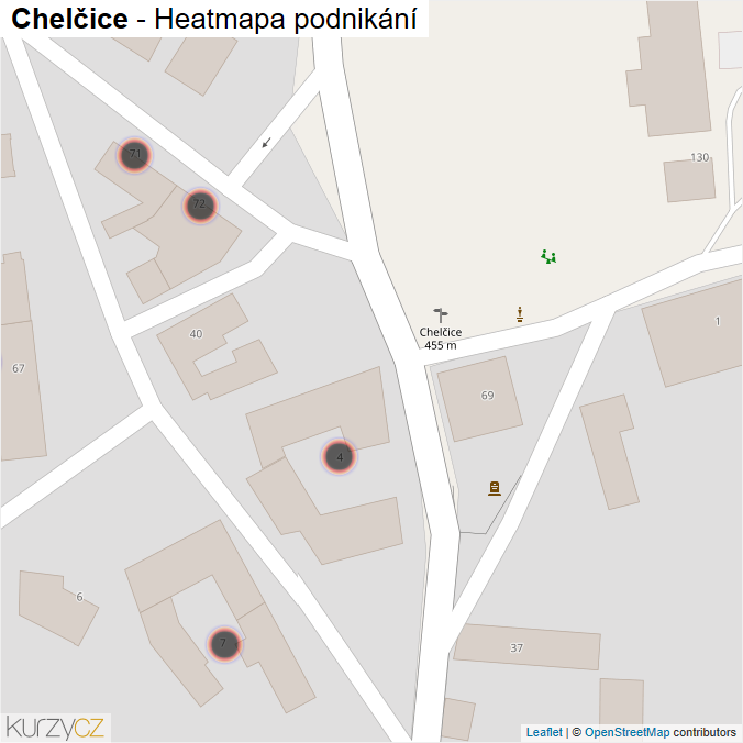 Mapa Chelčice - Firmy v obci.