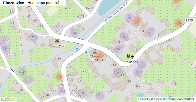 Cheznovice - mapa podnikání