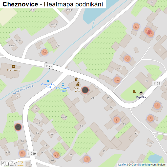 Mapa Cheznovice - Firmy v obci.