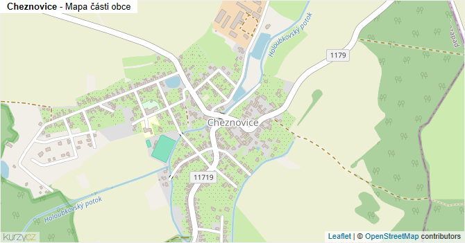 Cheznovice - mapa části obce