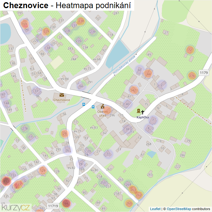 Mapa Cheznovice - Firmy v části obce.