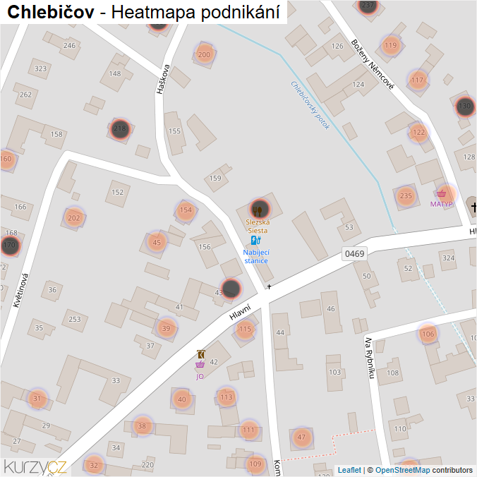 Mapa Chlebičov - Firmy v obci.