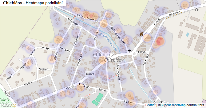 Chlebičov - mapa podnikání
