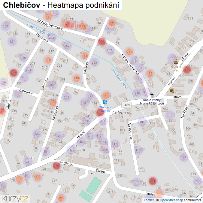 Mapa Chlebičov - Firmy v části obce.