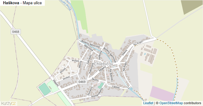 Haškova - mapa ulice