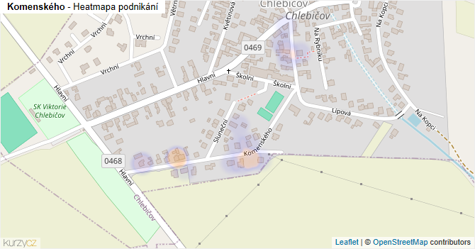 Komenského - mapa podnikání