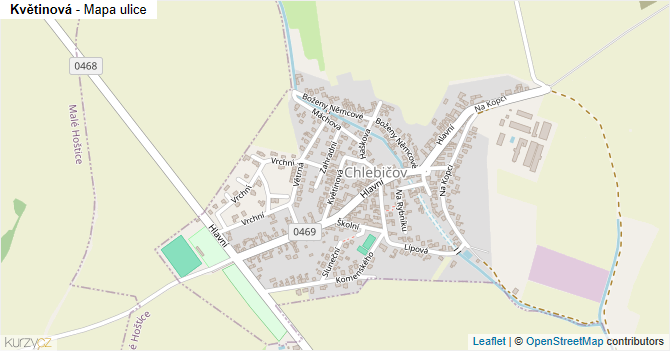 Květinová - mapa ulice