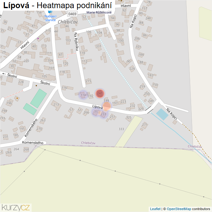 Mapa Lípová - Firmy v ulici.