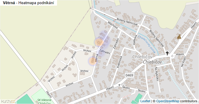 Větrná - mapa podnikání
