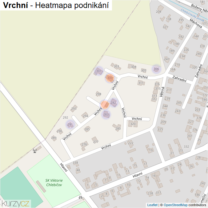 Mapa Vrchní - Firmy v ulici.