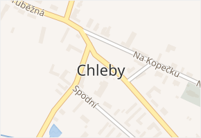 Chleby v obci Chleby - mapa části obce