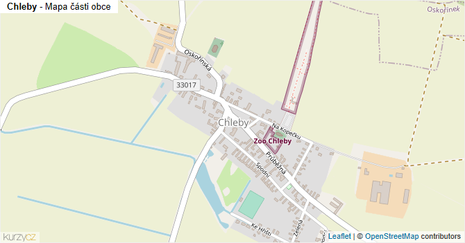 Chleby - mapa části obce