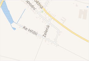 Zelená v obci Chleby - mapa ulice