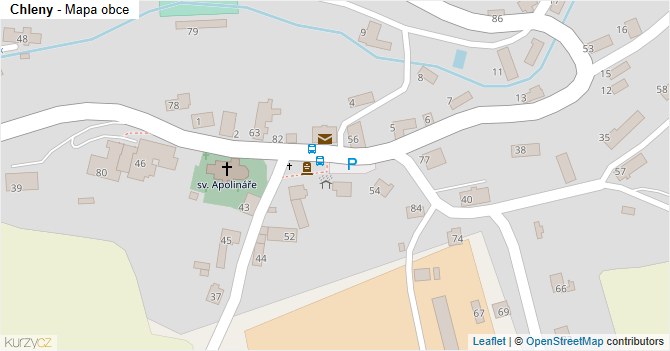 Chleny - mapa obce