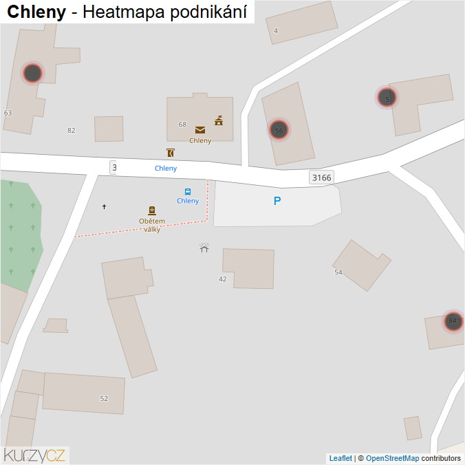 Mapa Chleny - Firmy v obci.
