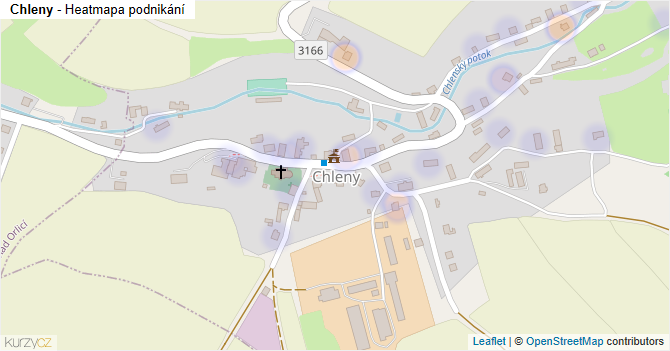 Chleny - mapa podnikání