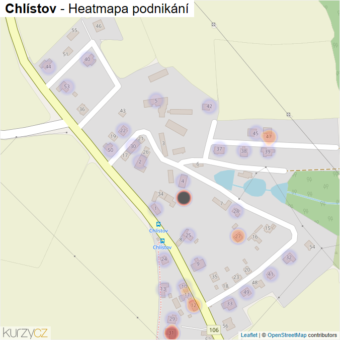 Mapa Chlístov - Firmy v části obce.