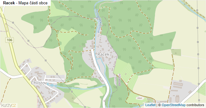 Racek - mapa části obce