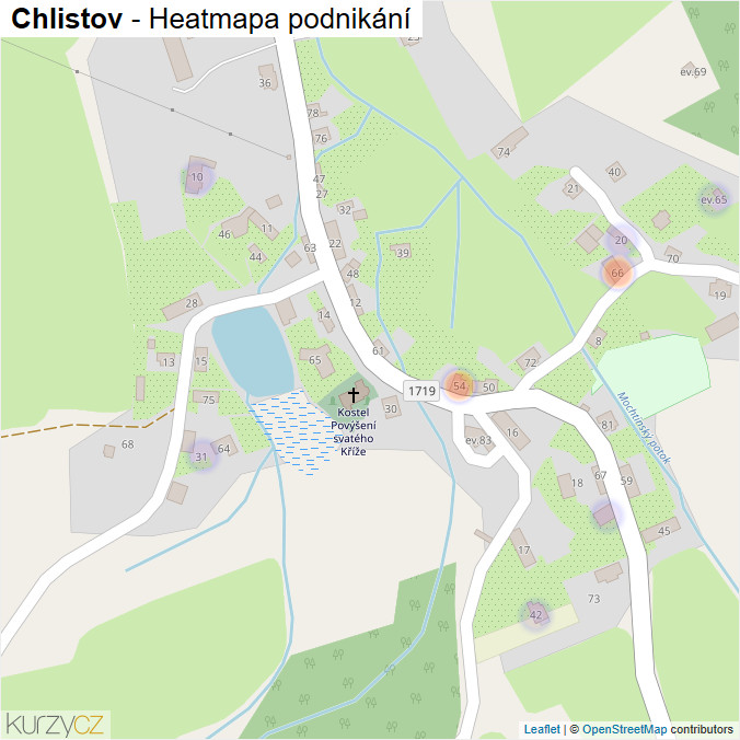 Mapa Chlistov - Firmy v části obce.