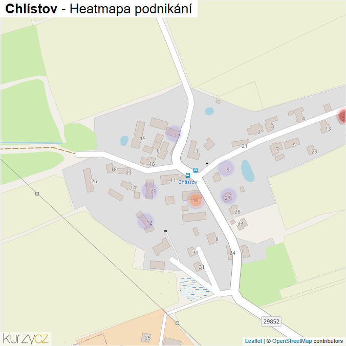 Mapa Chlístov - Firmy v části obce.