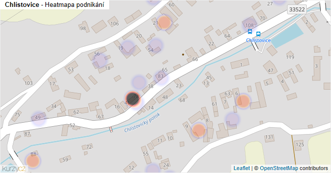 Chlístovice - mapa podnikání