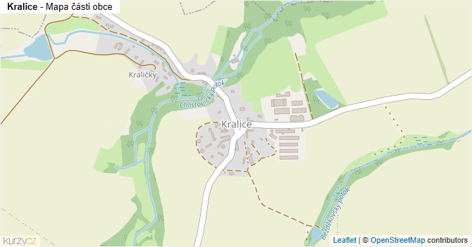 Kralice - mapa části obce