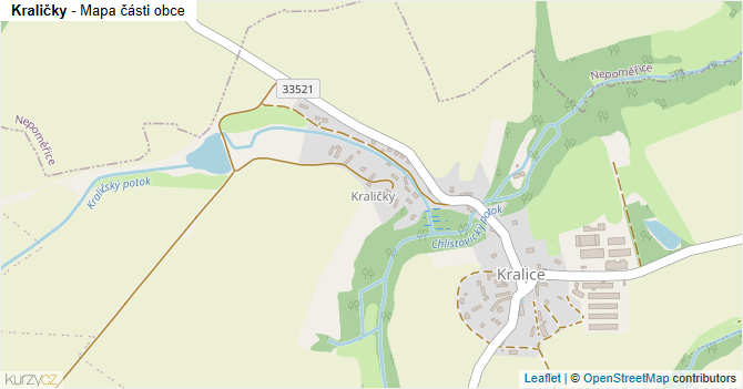 Kraličky - mapa části obce